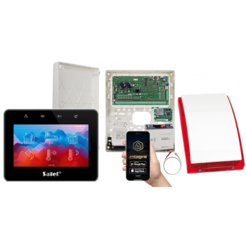ZESTAW ALARMOWY SATEL INTEGRA 128 PLUS + INT-TSG2-B + OPU-3P + AWT800 + 17Ah + INT-GSM LTE + SP-4001R